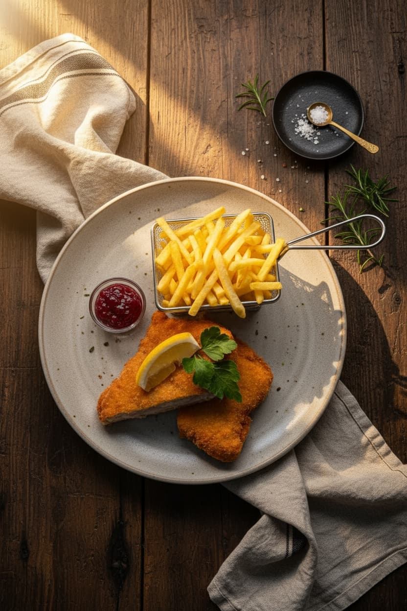 Schnitzel mit Pommes
